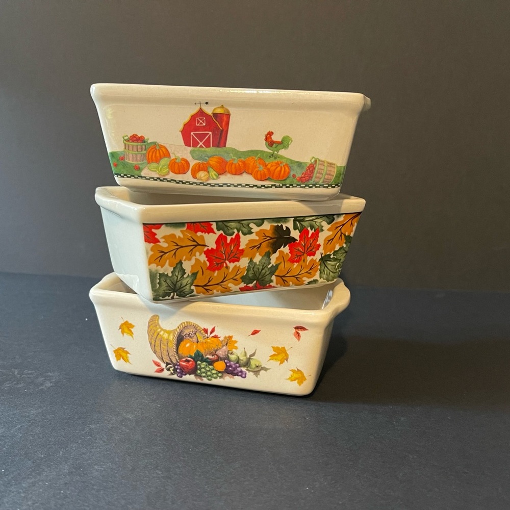 Three Small Loaf Pans Fall Thanksgiving